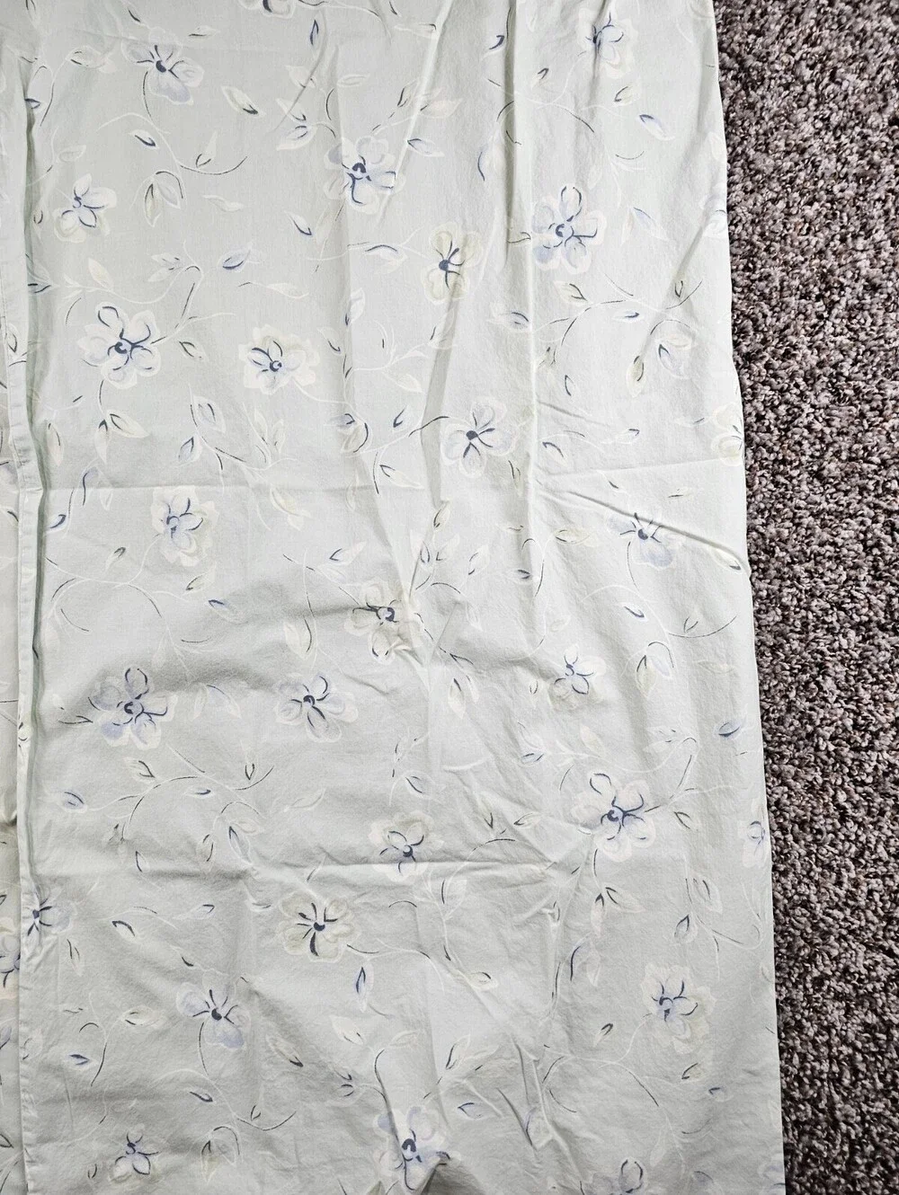 Set of 2 Eddie Bauer Home King Size Pillowcases Light Green Floral Print
